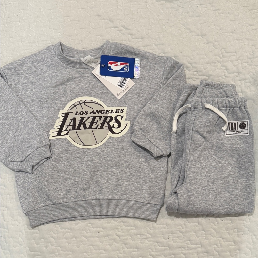 H&M Light Grey Kids La Lakers NBA Sweatshirt Set